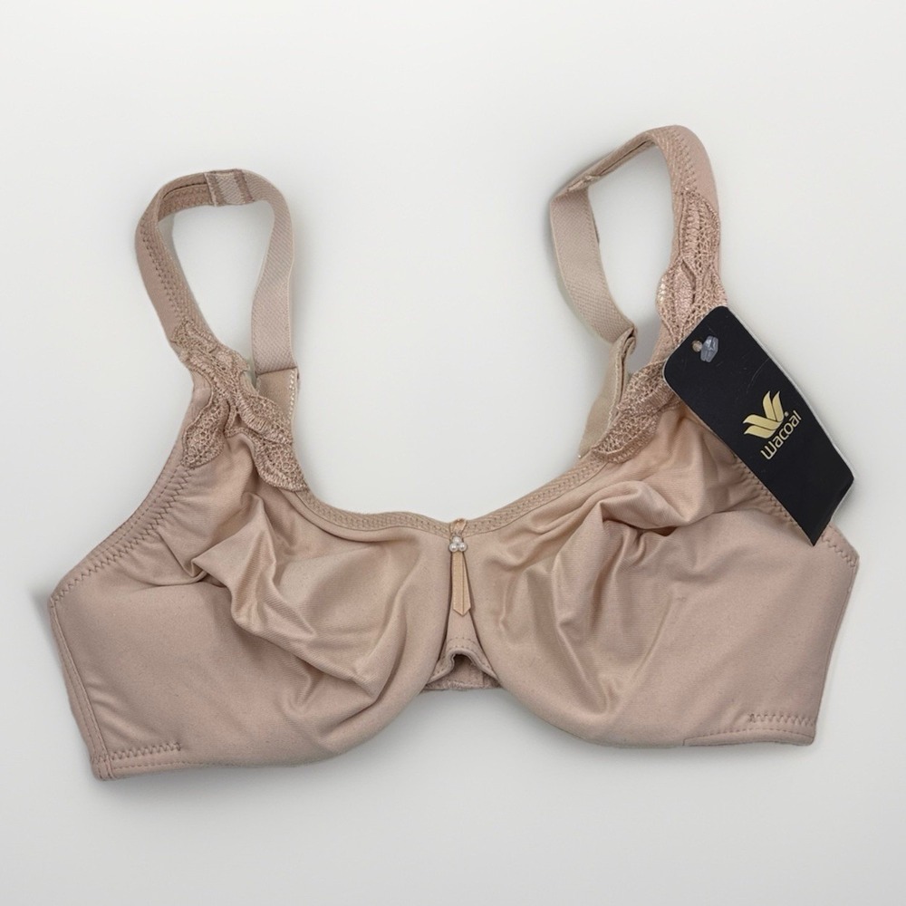 WACOAL Body Suede Size 32C Beige Nude Unlined Pearls Underwire Bra Style: 85813 - Picture 1 of 16